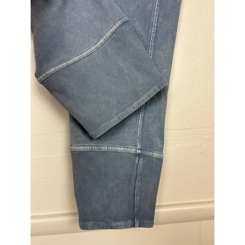 Lululemon Wunder Under Crop Ribbed Leggings‎ Size 10 Washed Blue Moon 23